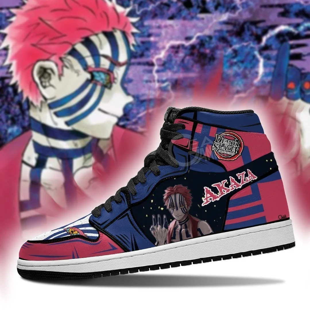 

Demon Slayer Kimetsu no Yaiba Akaza Anime Print Basketball Shoes High Top Sneakers for women men
