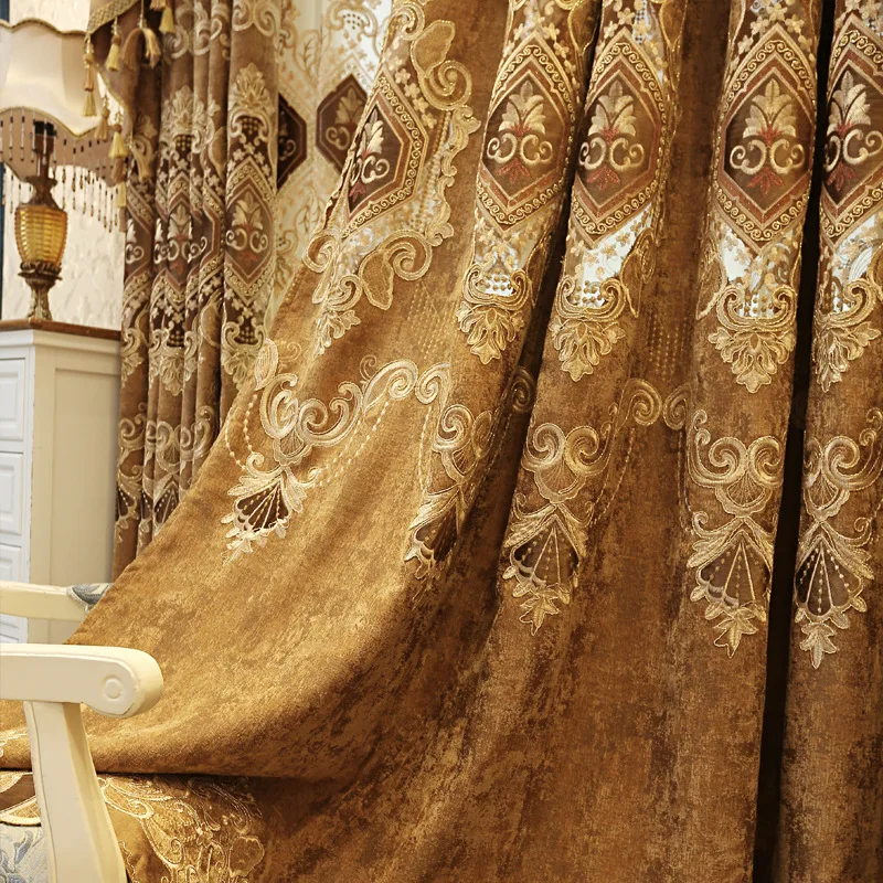 New High-end European Chenille Embroidery Shading Curtains for Living Dining Room Bedroom. | Дом и сад