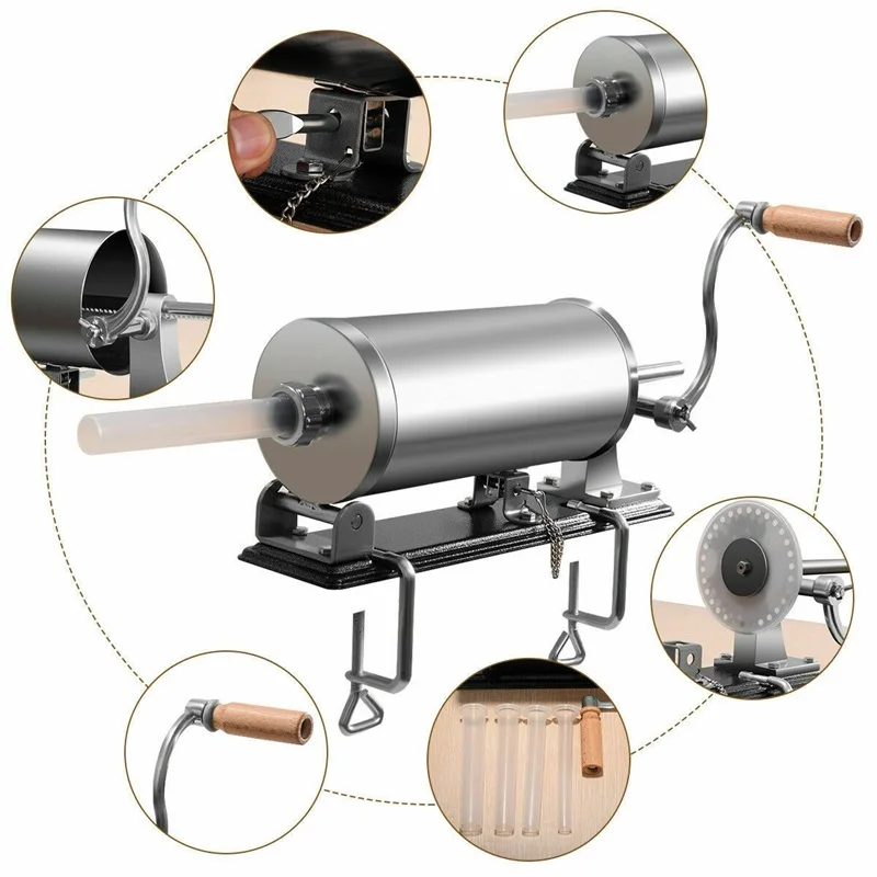 

3.6 L Sausage Stuffer Maker Meat Filler Machine Tainless Steel and Aluminum Sausage Maker KC42159