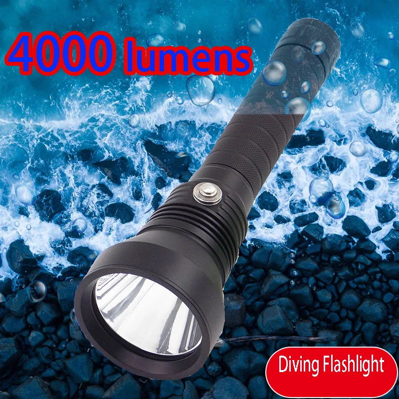 Фонарик для дайвинга CREE XHP70 макс. 4000 люмен расстояние до 430 м фонарь глубина