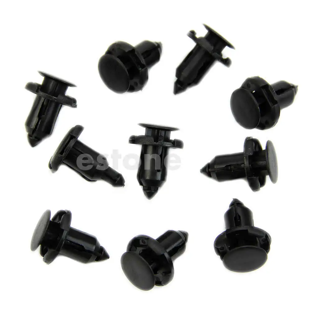 

2021 New 10Pcs 9mm Hole Nylon Fastener Retainer Push in Clips for honda