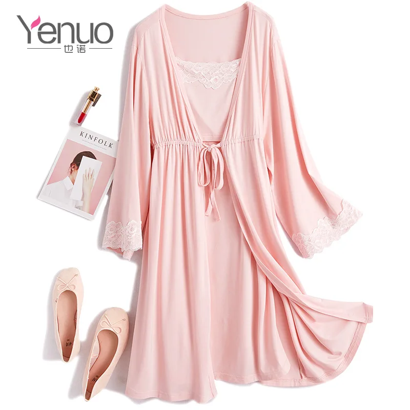 

Spring And Autumn New Maternity Dress Modal Maternity Pajamas Fashion Nursing Night Skirt Set Confinement Service Pijama Mujer