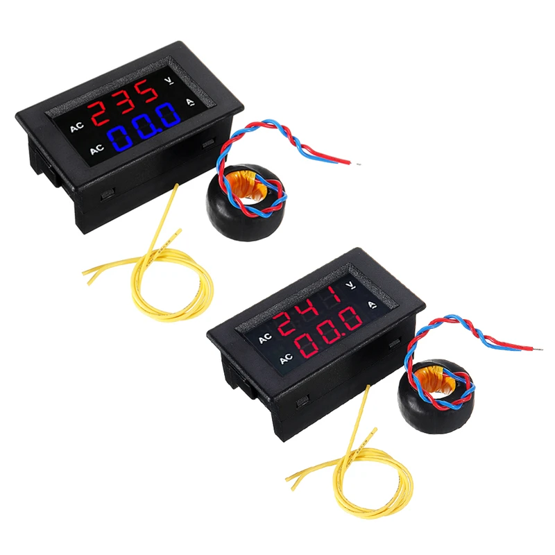 AC100-300V 0-50A Красный Синий Красный AC цифровой двойной светодиодный дисплей Вольтметр Амперметр Ампер Вольт Напряжение измеритель тока тестер аксессуар