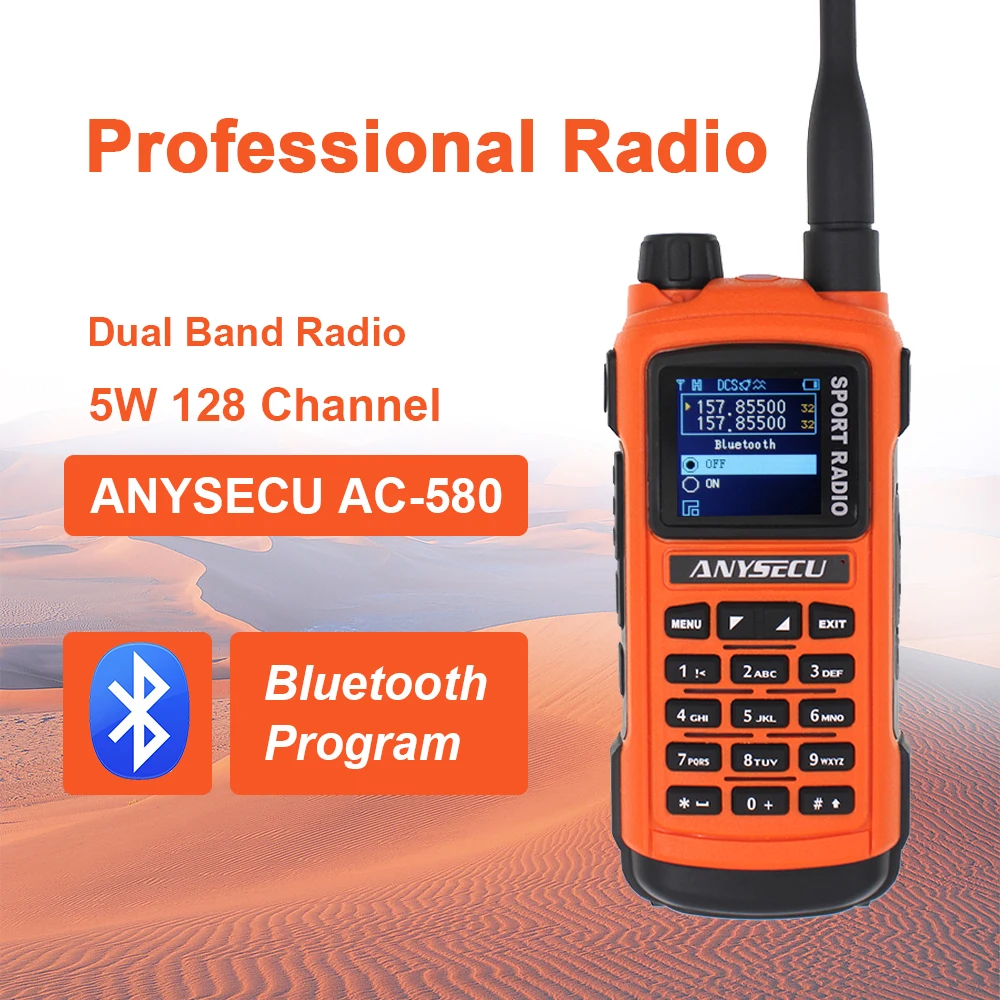 Рация ANYSECU GP8800 ham водонепроницаемый Bluetooth светодиодный светильник из ТПУ для