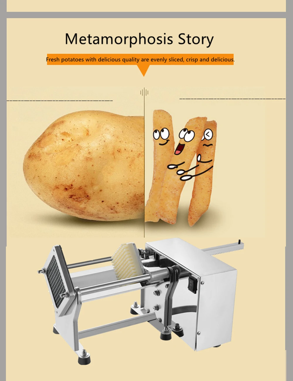 Stainless Steel Electric Potato Chipper Household Kitchen Commercial Multi-functional Fruit and Vegetable Slicing | Инструменты