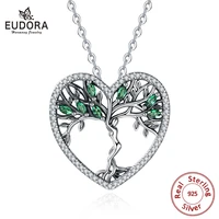 eudora 925 sterling silver tree of life pendant clear green cz necklaces independent freedom goddess necklace women jewelry d497