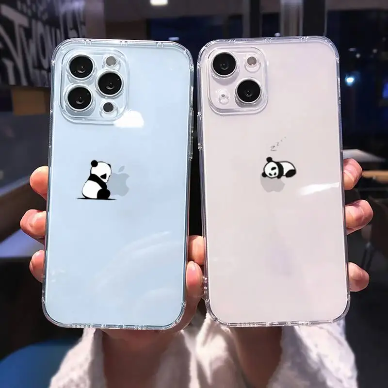 

Off Panda Cat Dinosaur Phone Case For iphone 13 12 11 8 7 plus mini x xs xr pro max Transparent soft