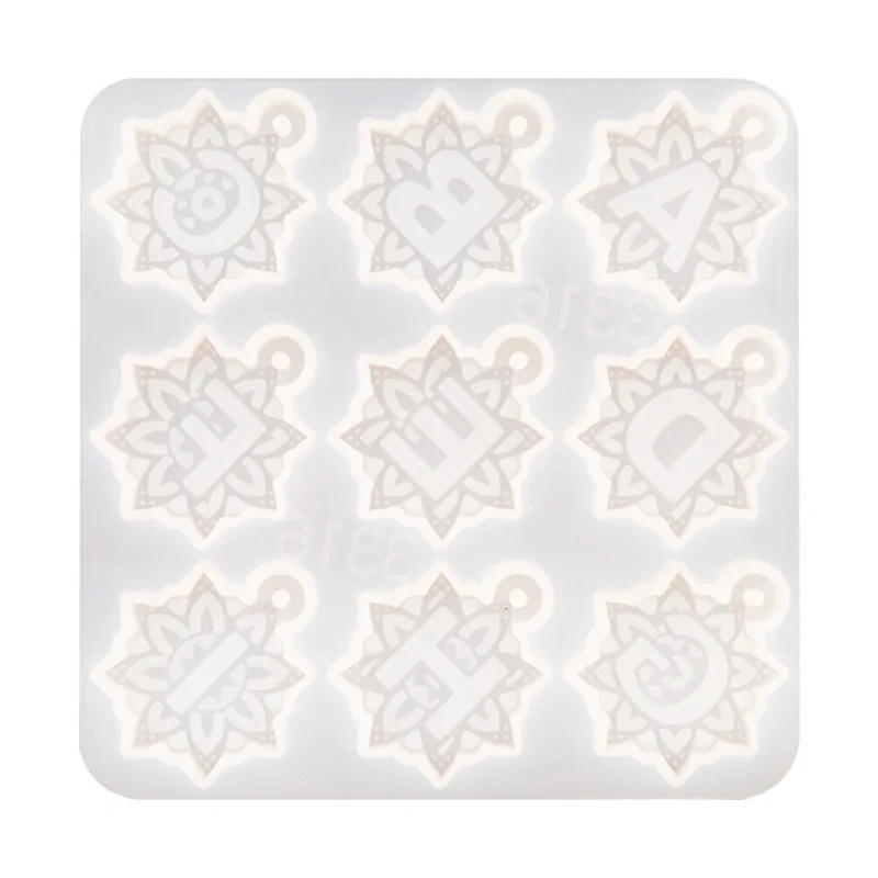 

Creative New 26-letter Pendant Mold DIY Glue Drop Mold Necklace Pendant Key Chain Pattern with Hole Silica gel Mold Handmade