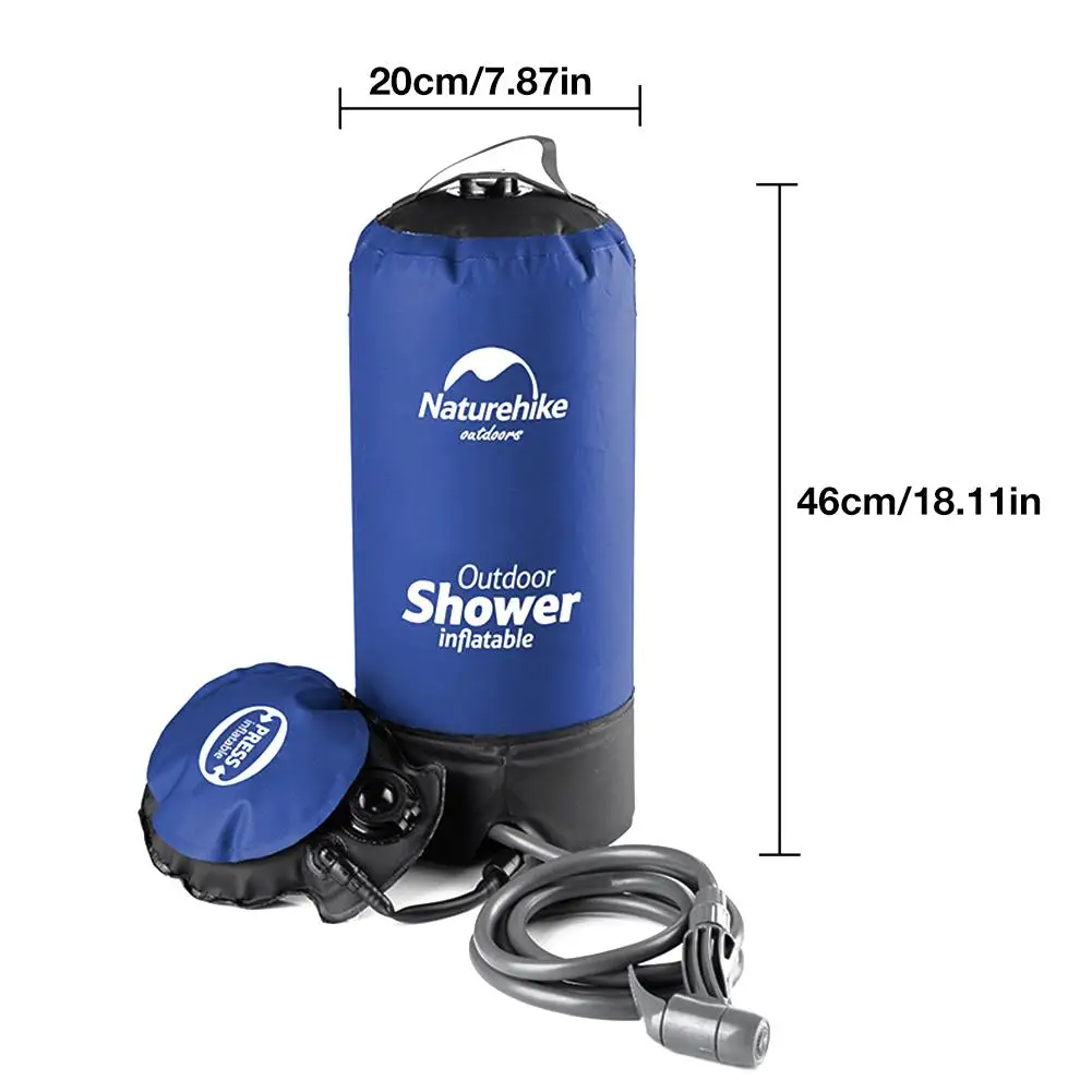 

11L PVC Outdoor Inflatable Shower Pressure Water Bag Leak-proof Portable Field Shower For Bathing Car Washing