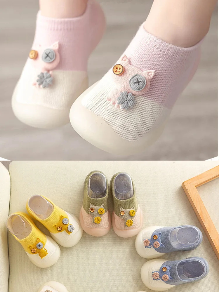 

Unisex Baby Girls Boys Cute Cartoon Non-slip Cotton Toddler Floor Socks Animal Pattern First Walker Shoes for Newborns 0-3 Years