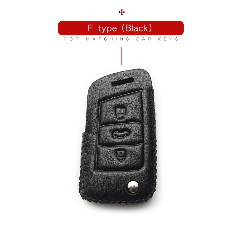 Leather Car Key Cover Shell Case For Volkswagen Tiguan MK2 Magotan Golf Passat B8 CC Beetle 2016 2017 2018 Skoda Superb A7 | Автомобили и
