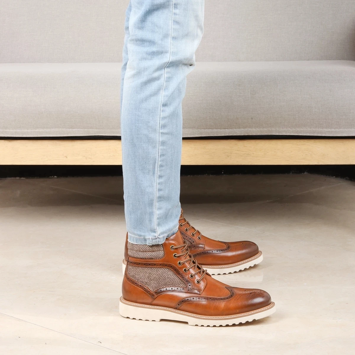 

7~13 men boots brand comfortable fashion Brogue boots leather #AL611C3