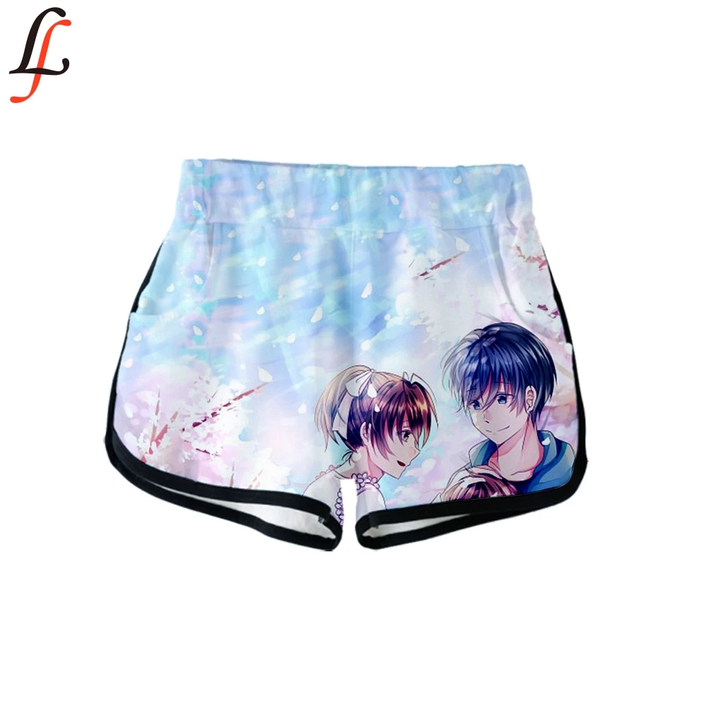 Мягкий короткий спортивный костюм для фитнеса с эластичной талией модные шорты 3D