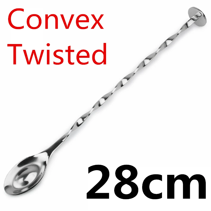 Convex Twisted Нержавеющая сталь ложка для смешивания коктейлей Teadrop ложка для перемешивания ложка барный инструмент инструменты бармена - Цвет: Convex Twisted
