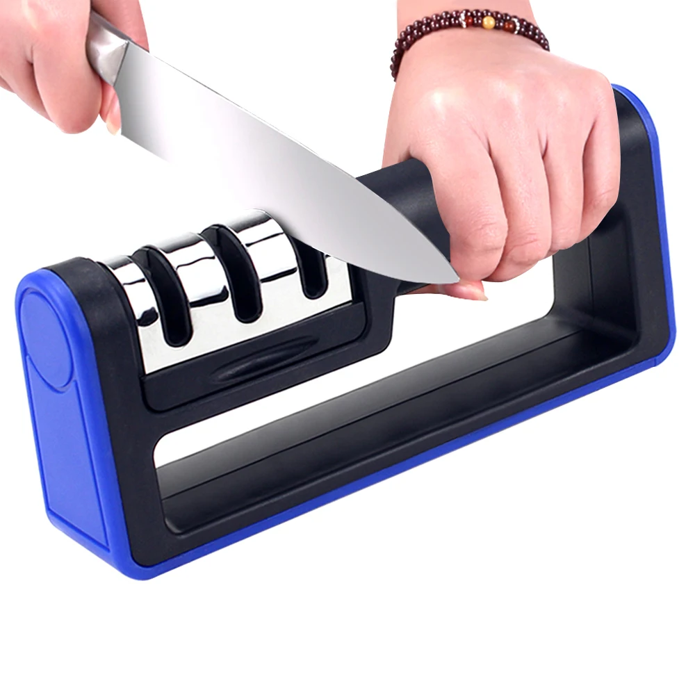 BEEMSK синего цвета 3 этапа профессиональная точилка для ножей точильный камень