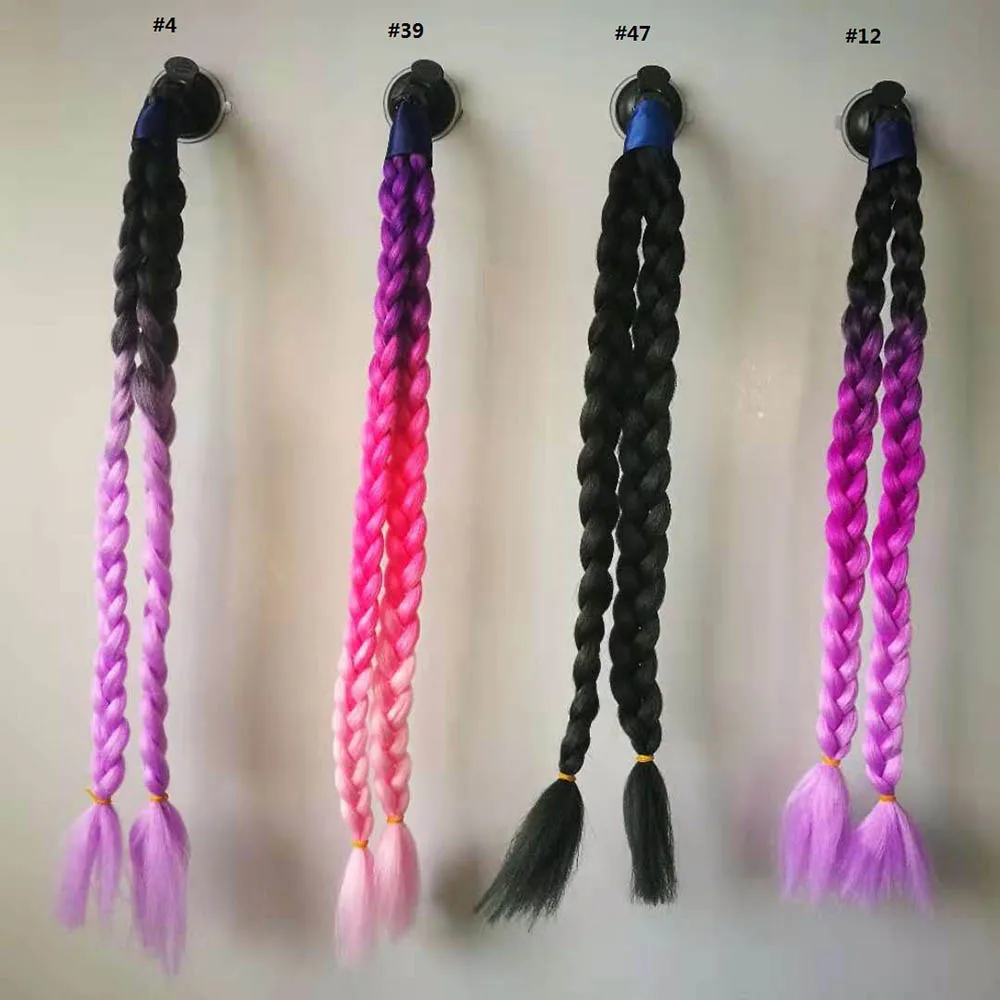 Косички для мотоциклетного шлема градиентные закрученные на присоске съемные