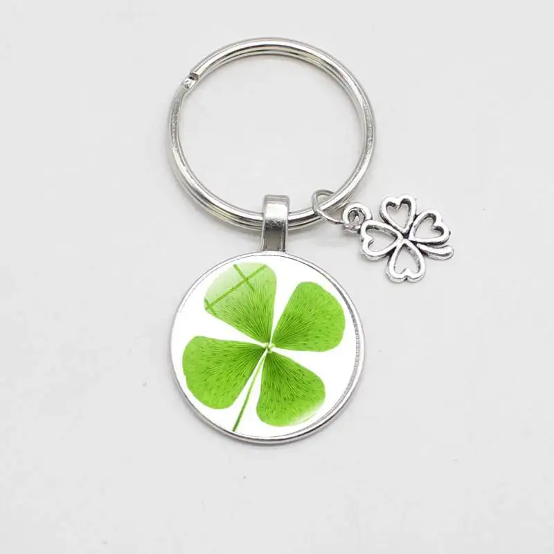 Классический брелок с кулоном в виде четырехлистного клевера унисекс Надежда