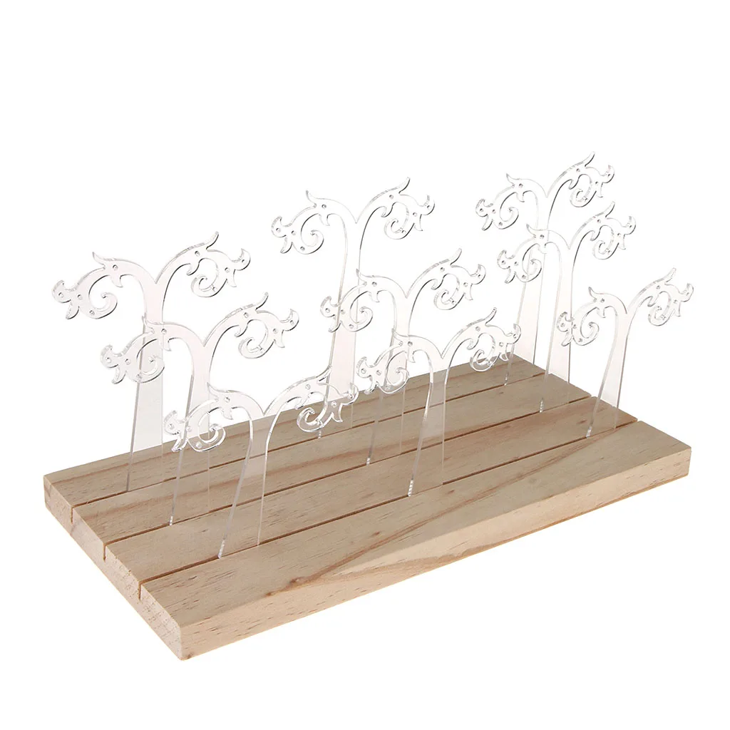 

9pcs Clear Acrylic Earring Dangle Stud Ring Display Showcase Supplies Rack