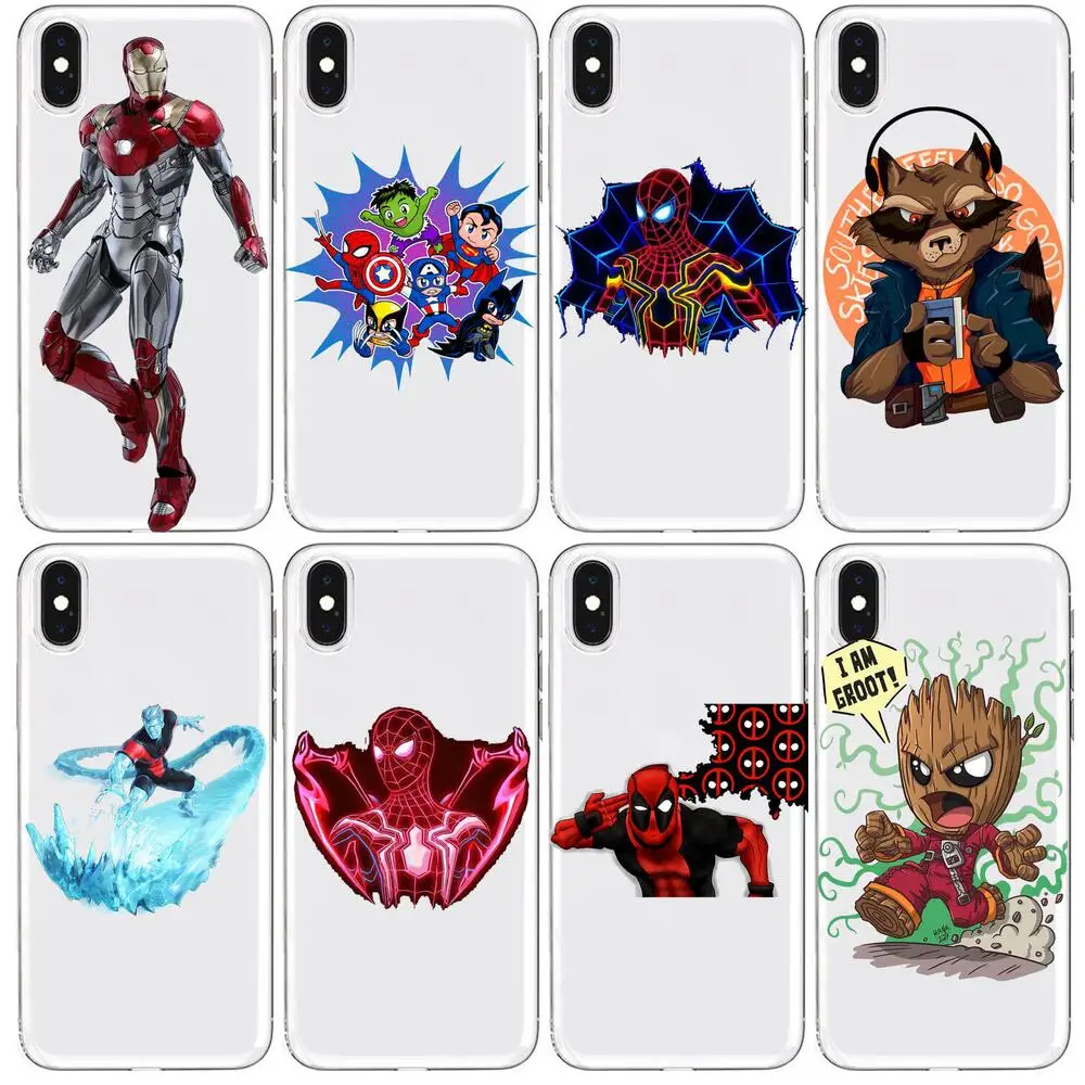 

Marvel cool phone case Anime Transparent Phone cover hull For SamSung Galaxy S8 S9 S10e S20 S21 S30 Plus S20 fe 5G Lite Ultra