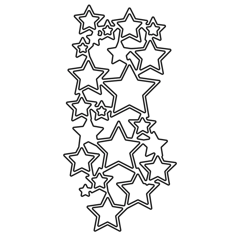 Новинка 2021 металлическая рамка со звездами штампы для рукоделия изготовления