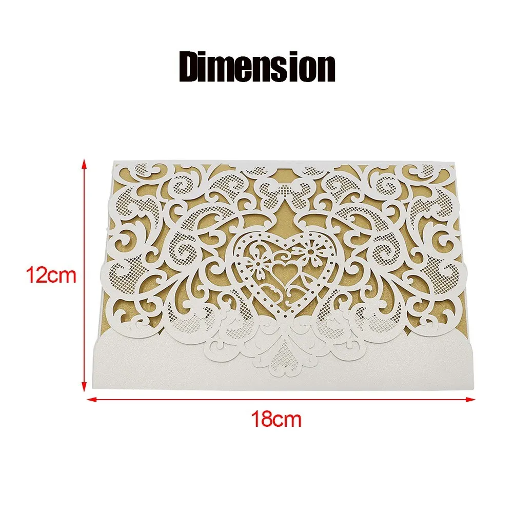 

20pcs Love Pattern Invitation Cards Invitation Holders for Wedding Birthday Party Anniversary