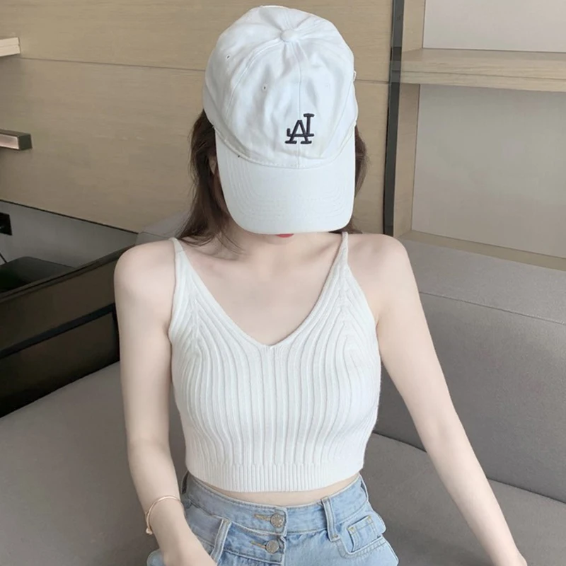 

Women's Summer Basic Sexy Strappy Sleeveless Racerback Crop Top