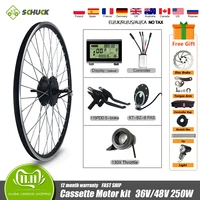 ebike conversion kit 36v48v250w 16 29 inch 700c rear cassette brushless hub motor wheel with waterproof plug for ebike motor kit