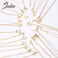 joolim high end gold finish initial stainless steel pendant necklace trendy jewelry alphabet necklace letters