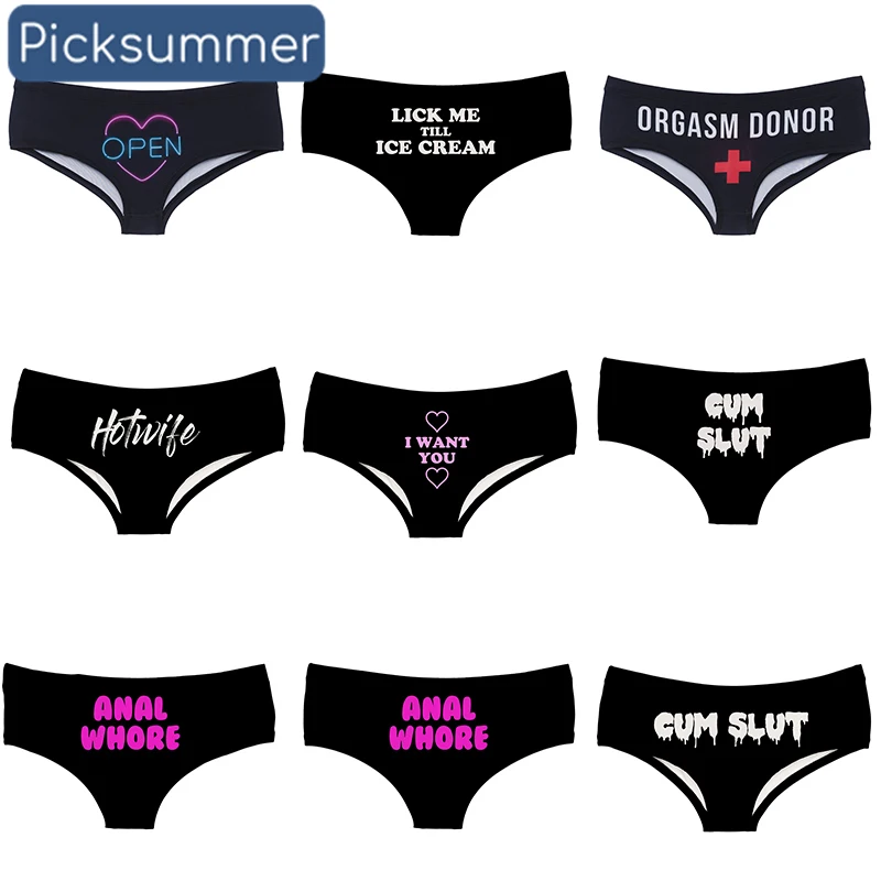 

PickSummer New Sexy World Black Funny Hot Print Underwear For Women Female Lingerie Thongs Briefs Cute Panties Lady S M L XL