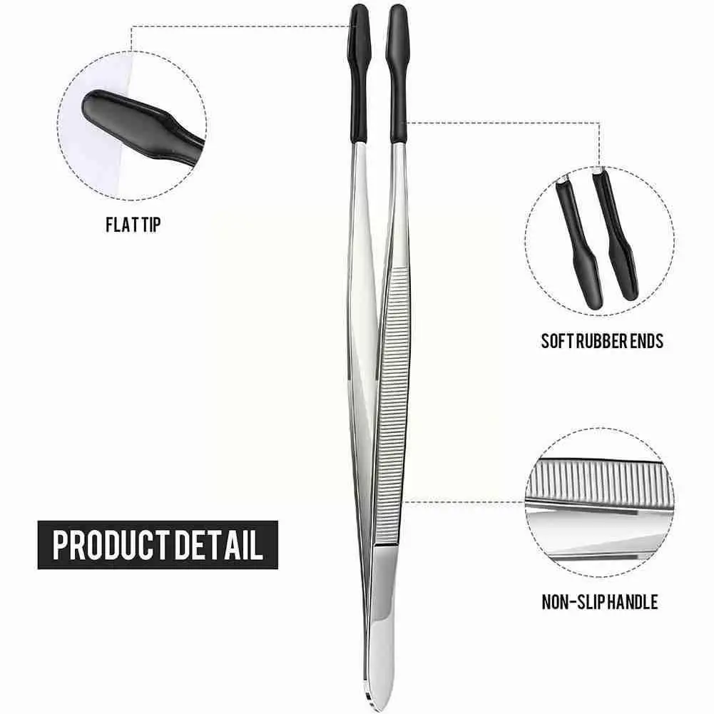 

1psc Eyelash Nail Art Tool Steel Tweezers Black Plastic Electroplating Tweezers Tool Picking Sleeve Makeup Tweezers L6E2
