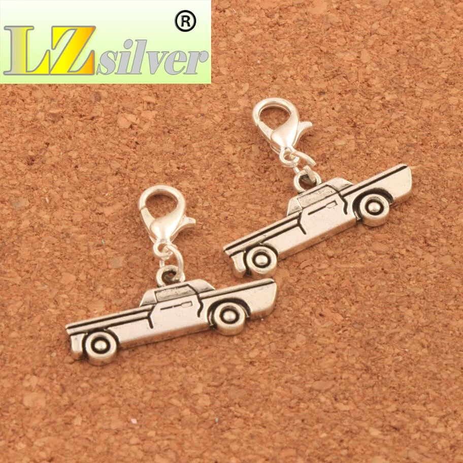 Vintage Cars Charm Beads Heart Floating Lobster Clasps MIC 27.8x25.5mm 100PCS zinc alloy C492