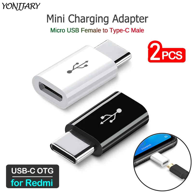 2 предмета в комплекте кабель Переходник USB C на Micro для зарядки конвертер Xiaomi Redmi