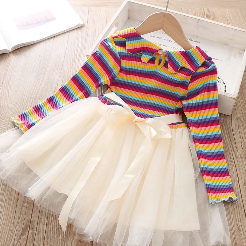 Осеннее платье Menoea для девочек Модное детское вечеринок 2020 цветная одежда в