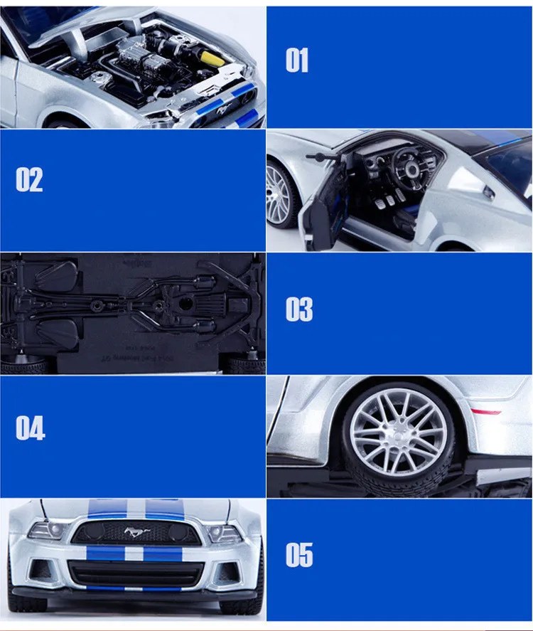 Изысканная 1:24 модель из сплава Mustang GT, модель спортивного автомобиля, коллекция премиум и gif