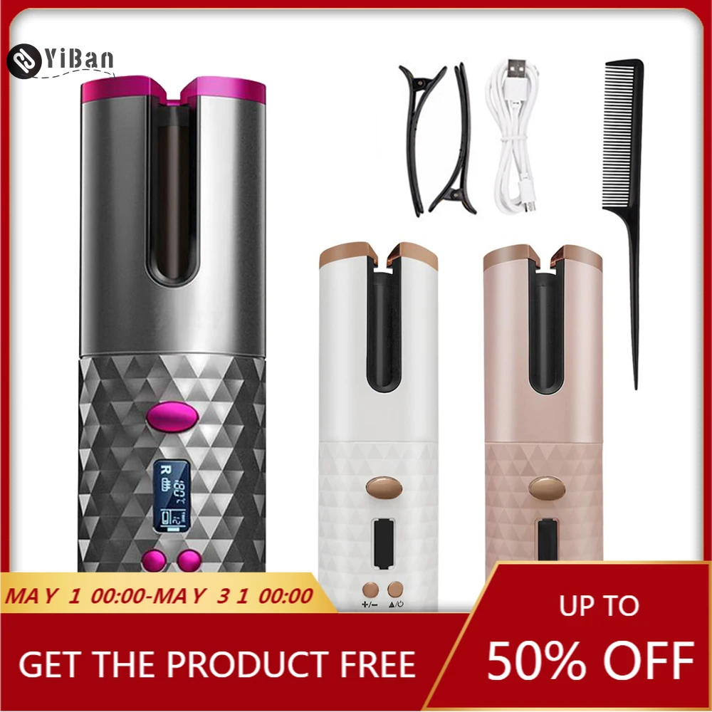 Автоматические керамические беспроводные щипцы для завивки волос утюжок