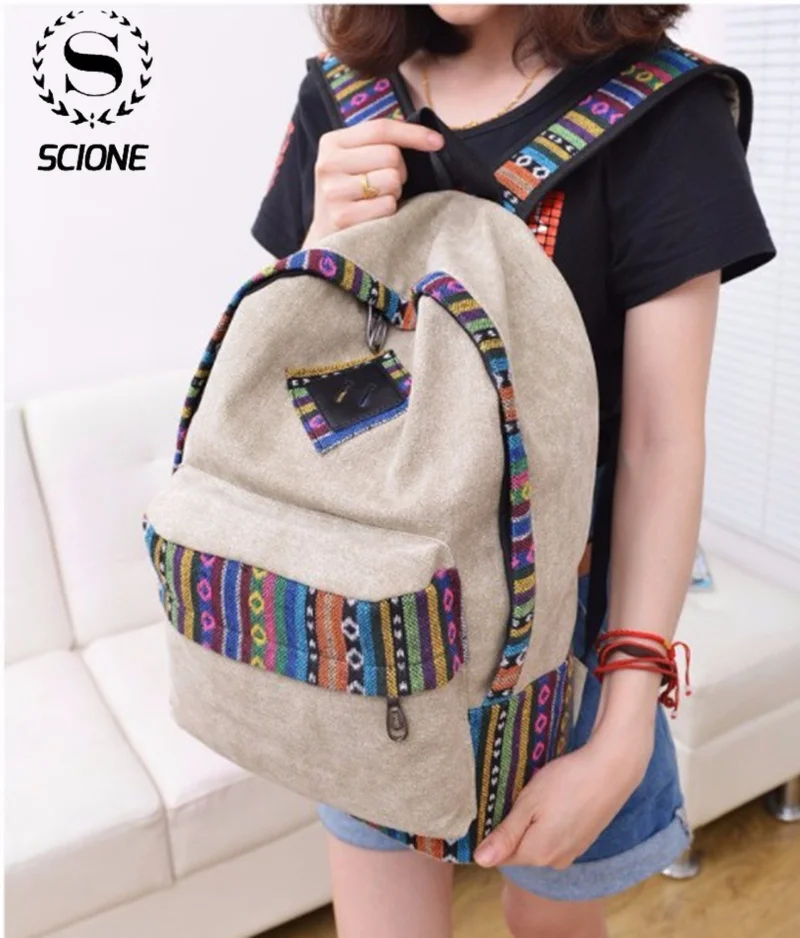 Женский рюкзак для ноутбука женский холщовый школьный девушек подростков