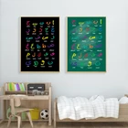 Арабский алфавит, Исламская каллиграфия, декор для детской комнаты, холст, рисунки, постер печать, настенные картины для детской комнаты, домашний декор