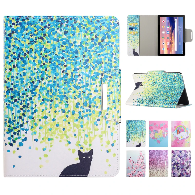 

Case For Amazon Fire HD 10 2017 2015 Cute Cartoon Painted Flip Stand Tablet Shell For Fire HD 10 Case HD10 2015 Case Cover Funda