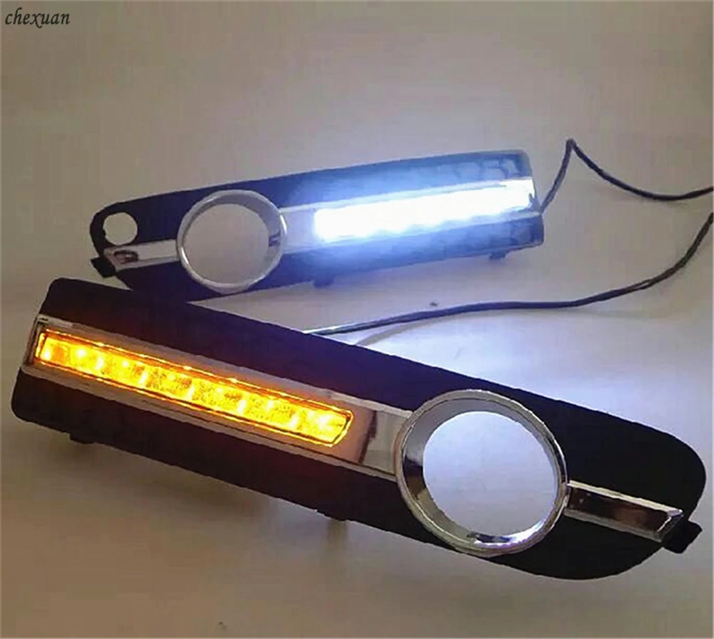 CSCSNL 1 комплект DRL Противотуманные фары светодиодный дневной свет с желтым