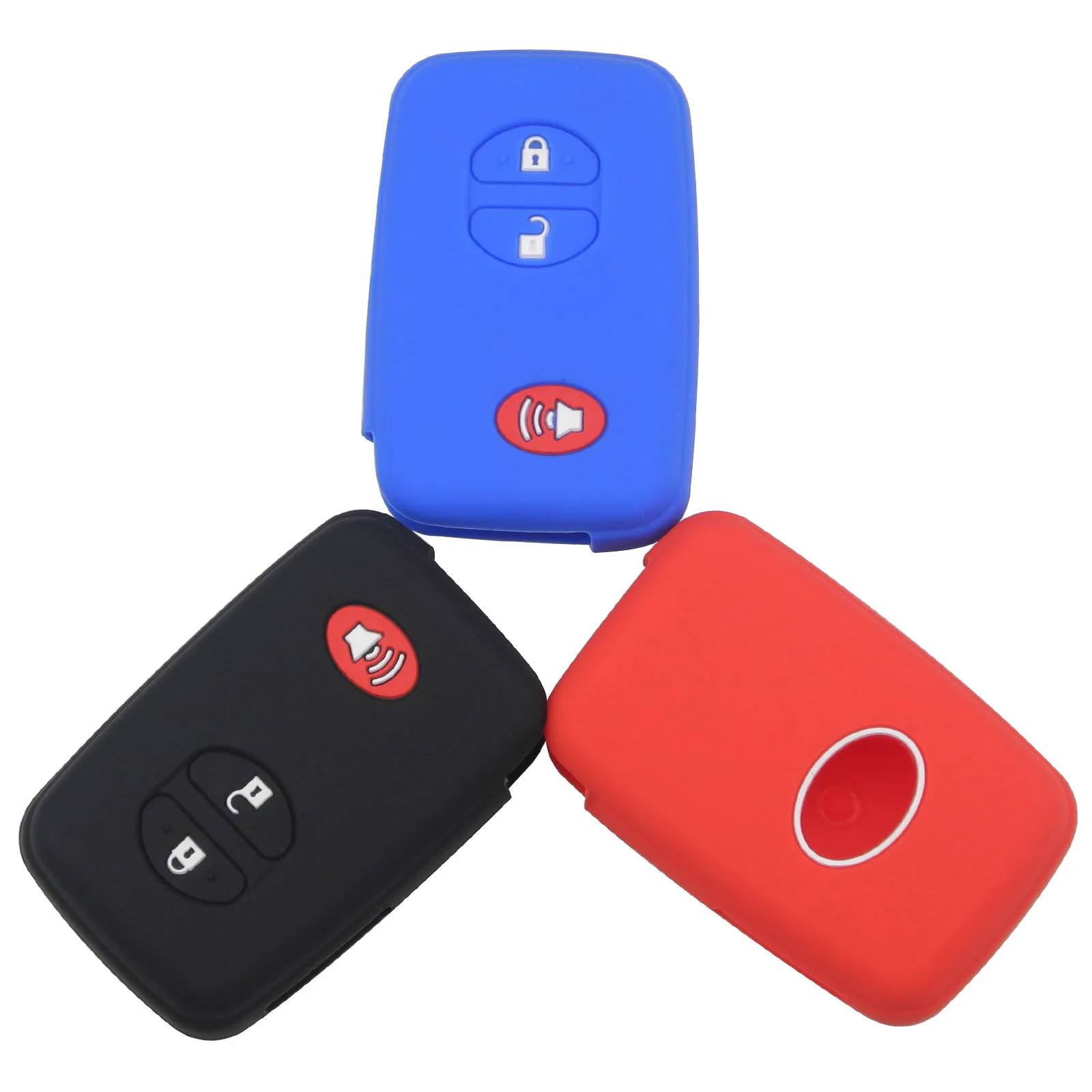 

Силиконовый цветной чехол jingyuqin с 3 кнопками для Toyota Prius Venza 4runner Camry Land Cruiser, защита для замены