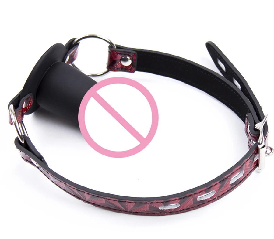 Кожаные кляп для рта повязка на голову пениса БДСМ бондаж секс рабыня мордочка