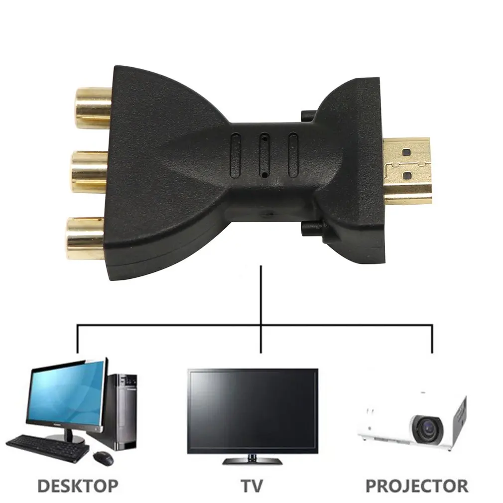 Гибкий портативный HDMI в 3 RCA Видео Аудио AV адаптер компонентный конвертер для HDTV DVD