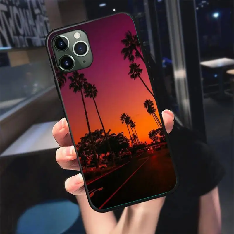 

Sunset Beach Sea Phone Case For Black-Iphone 5 5s se 6 6s 7 8 11 12 X Xs Xr Pro Plus Max Mini Cover