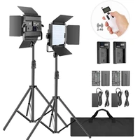 neewer photography led video light kit 2 pack 2 4g photo studio video light with stand bi color 200 smd for