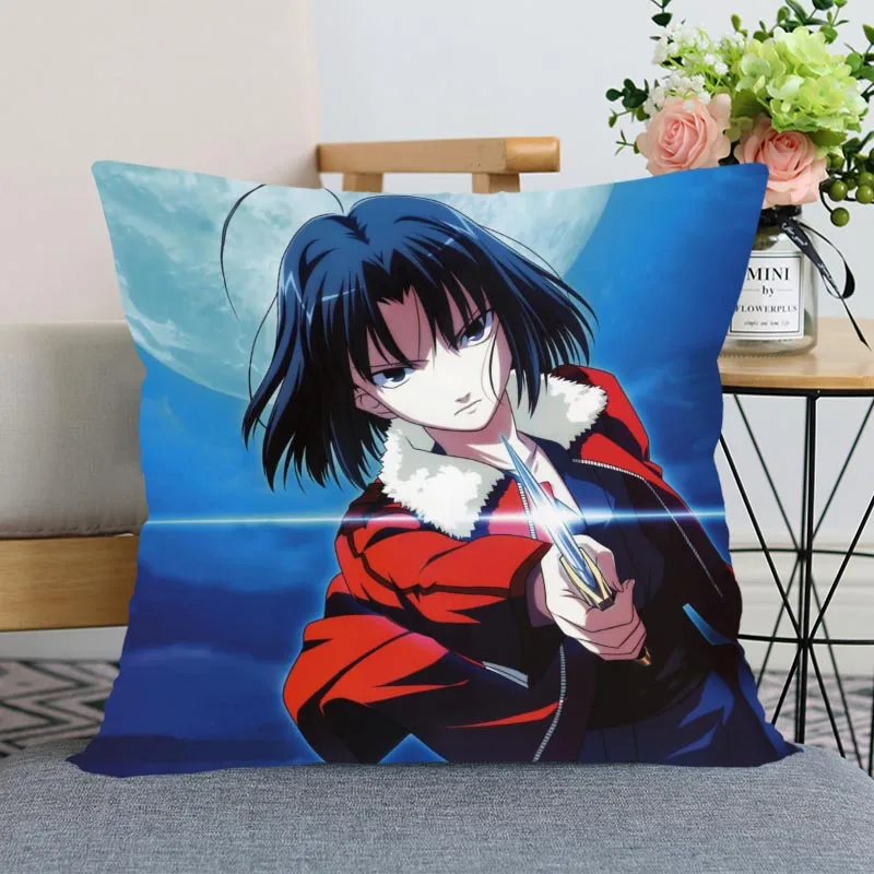 

Custom The Garden of Sinners Zipper Pillowcase Home Decoration Satin Fabric Square Pillowcase 40x40cm Bedroom Pillow Cover 0511