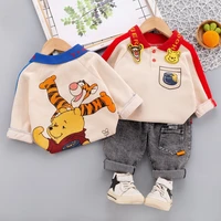autumn winter childrens clothes sets baby boys t shirt jeans pants 2pcs toddler outfit casual clothing suit for kids costume