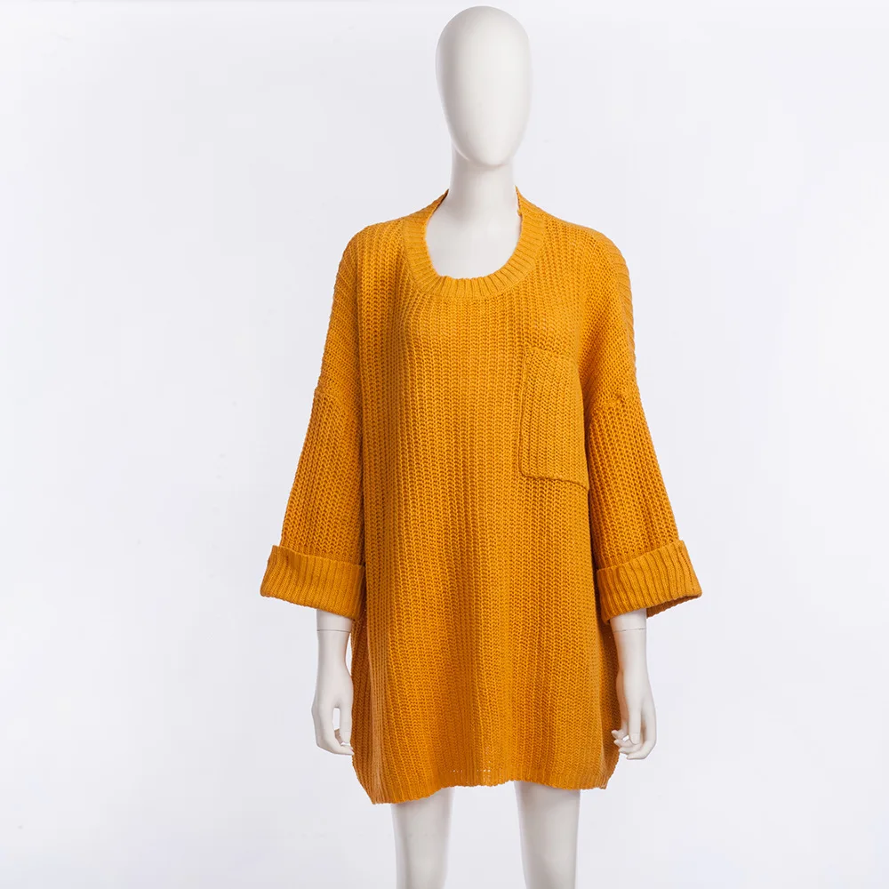 

oversized sweater plus size knit sweaters women fashion 2018 harajuku long pullovers pockets o-neck computer knitted casual