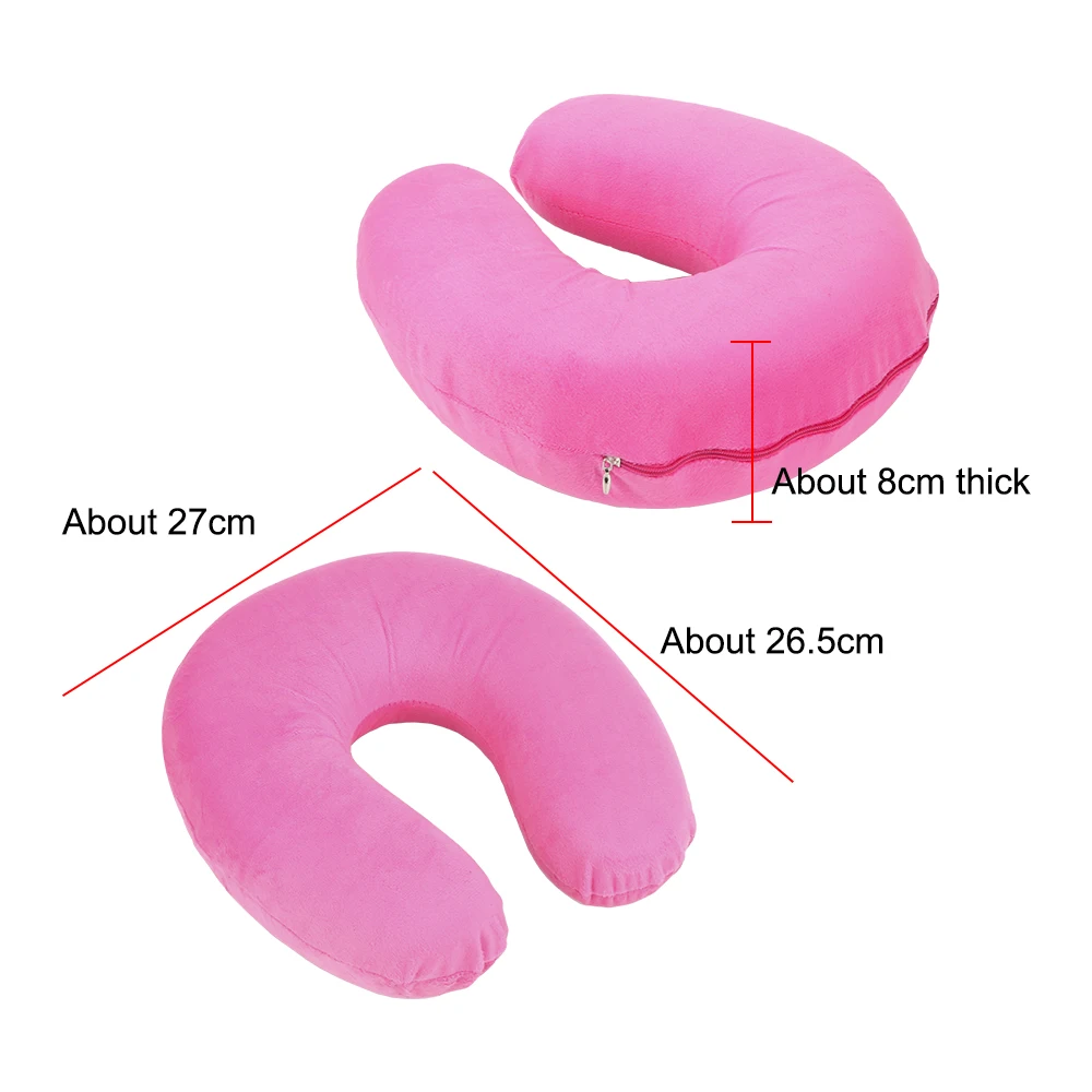 Дорожная подушка для шеи U-образная Мягкая надувная с эффектом памяти