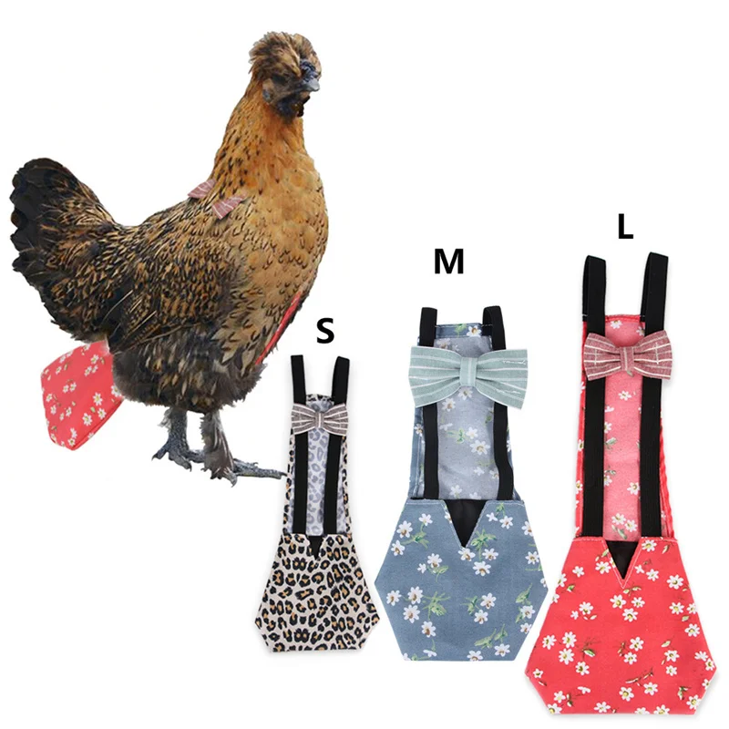 

Chicken Duck Diaper Hen Nappy Washable Poulty Dress Clothes Adjustable Bowtie Bird Waterproof Polka Dot Pet Accessories Goose