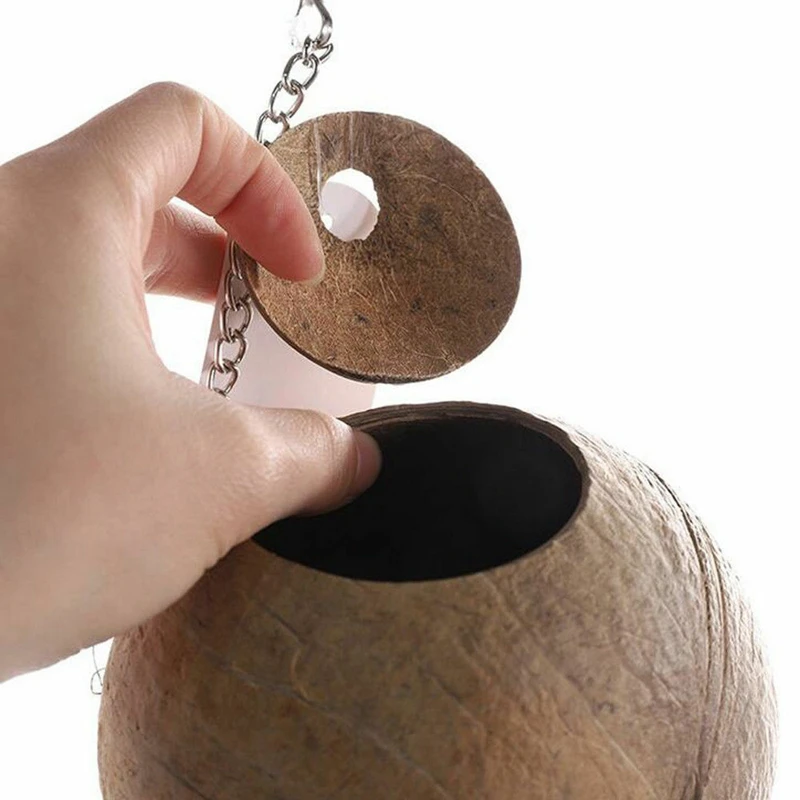 Натуральная Кокосовая Скорлупа домик для птиц домашних животных попугай Петушки